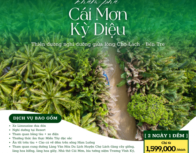 Tour 2 ngày 1 đêm Cái Mơn Kỳ Diệu